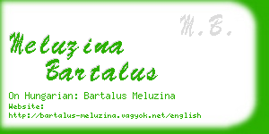 meluzina bartalus business card